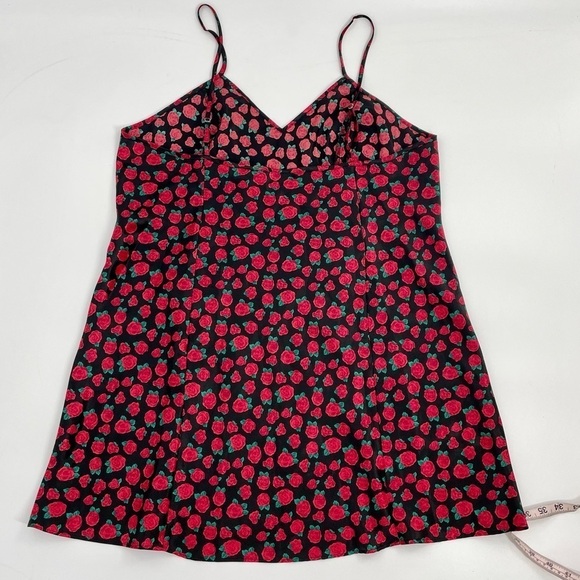 Delicates Rosebud Whimsigoth Lingerie Y2K Mini Satin Slip Dress L Dolls XX - Picture 9 of 11